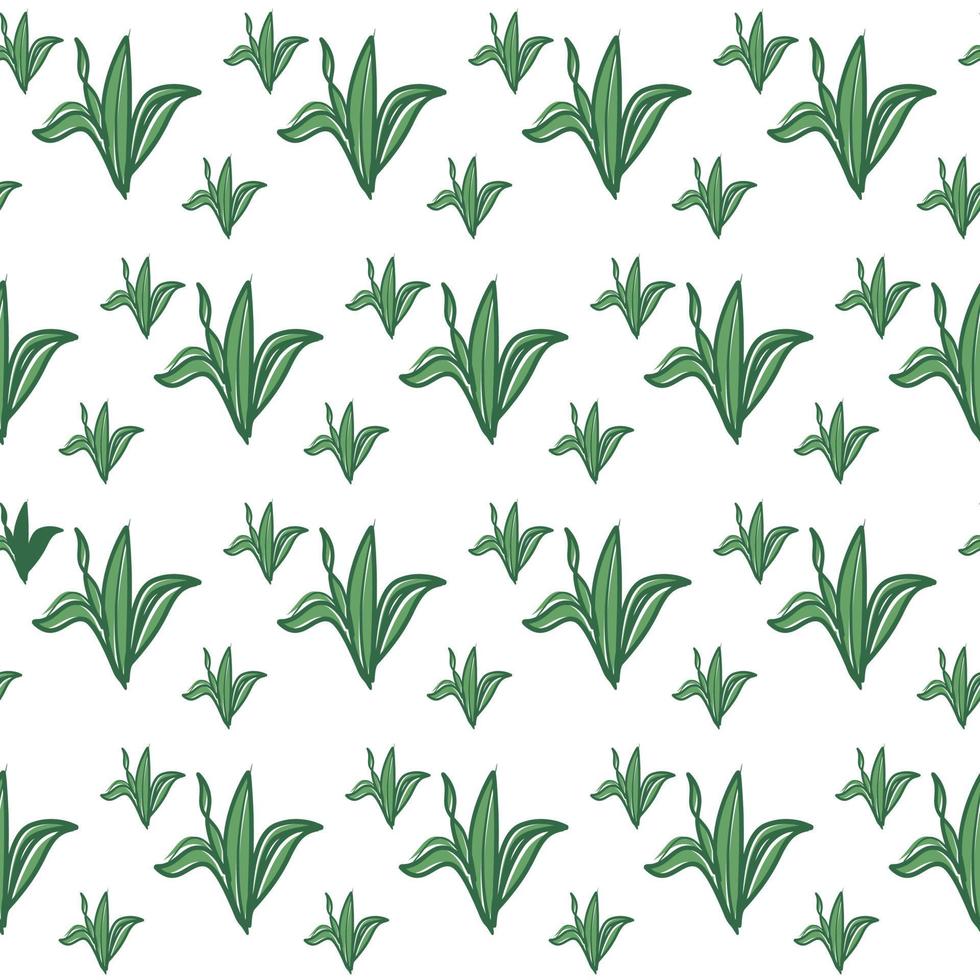 modello senza cuciture di foglie floreali botaniche. motivo floreale, foglie verdi vettore