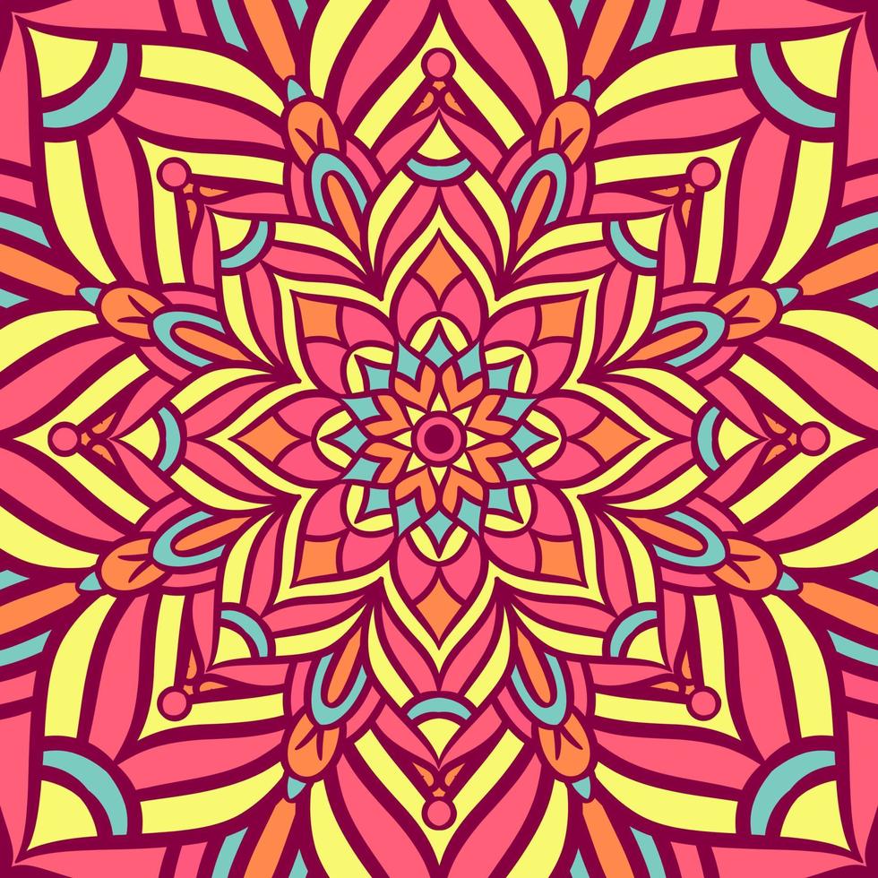 mandala etnico ornamento rotondo con colorato vettore