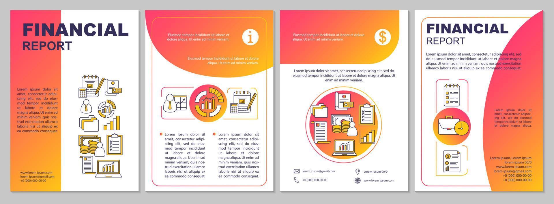 modello di brochure per la relazione annuale. rendiconto finanziario. visualizzazione dati. contabilità, contabilità. analisi aziendale. volantino, opuscolo, design di stampa di volantini. layout vettoriali per riviste, poster