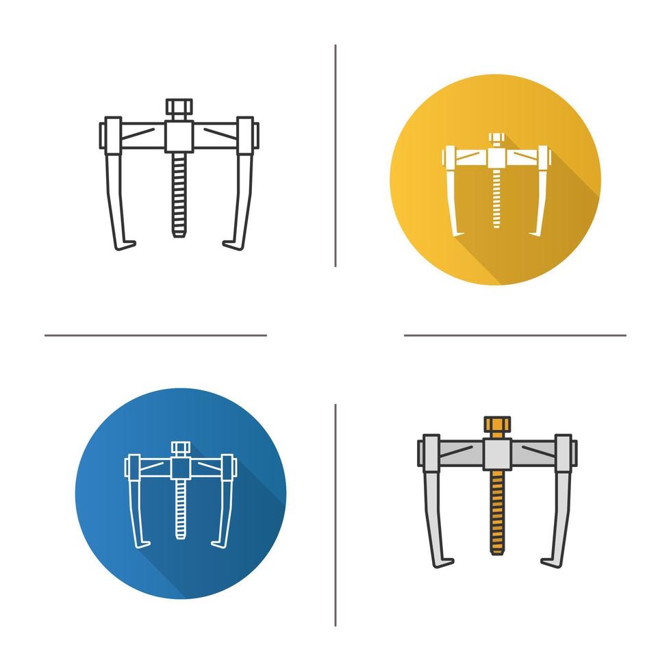 icona dell'estrattore del cuscinetto. design piatto, stili lineari e di colore. illustrazioni vettoriali isolate
