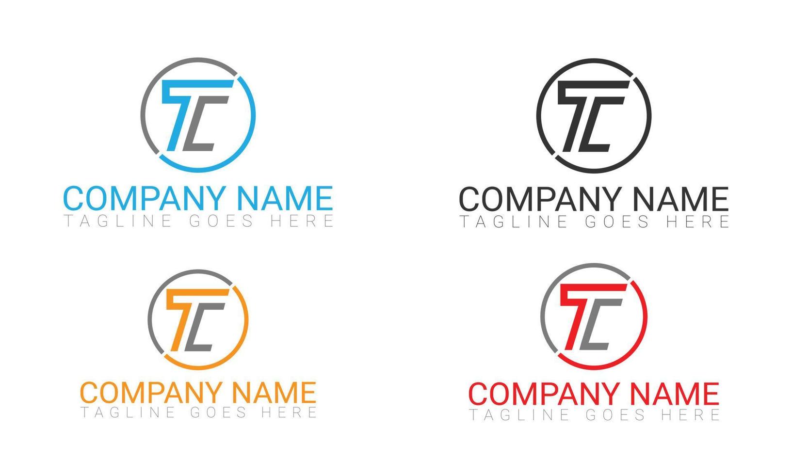 lettera tc moderno logo design raccolta vettore gratuito.4 variazione colore tc lettera modello di progettazione logo gratuito.