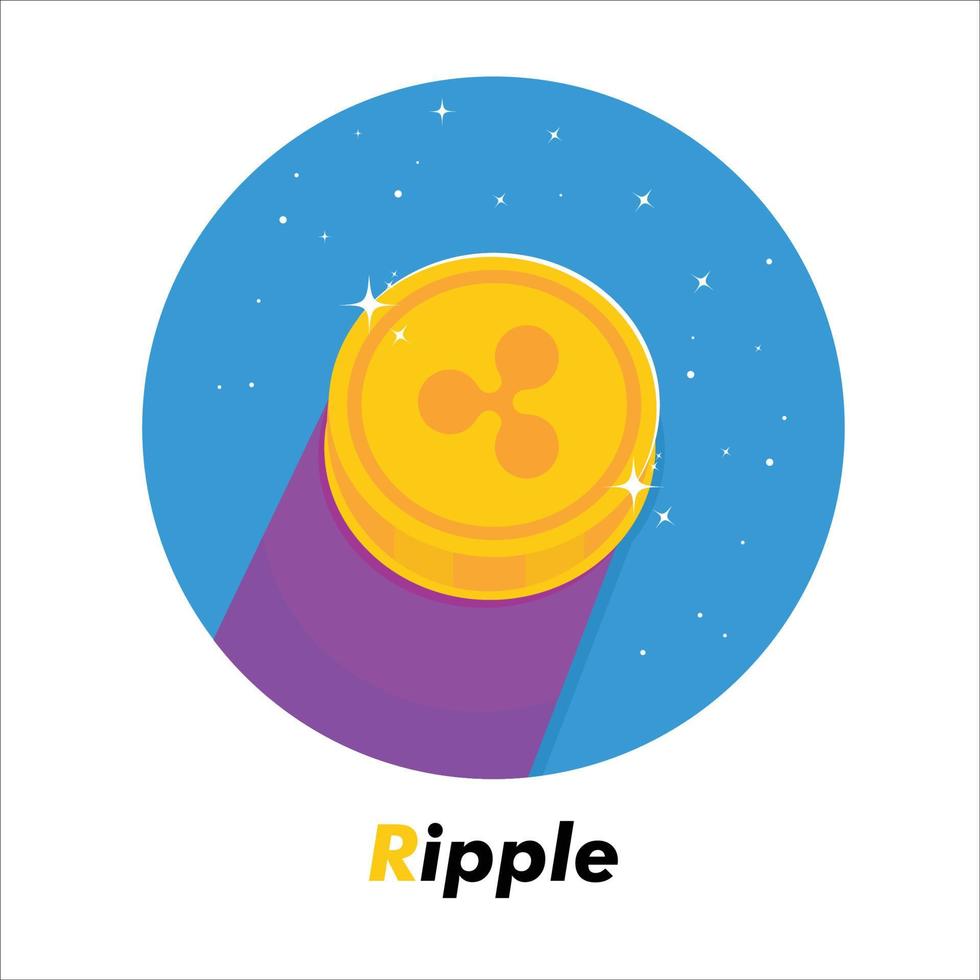 icona piatta ripple xrp vettore