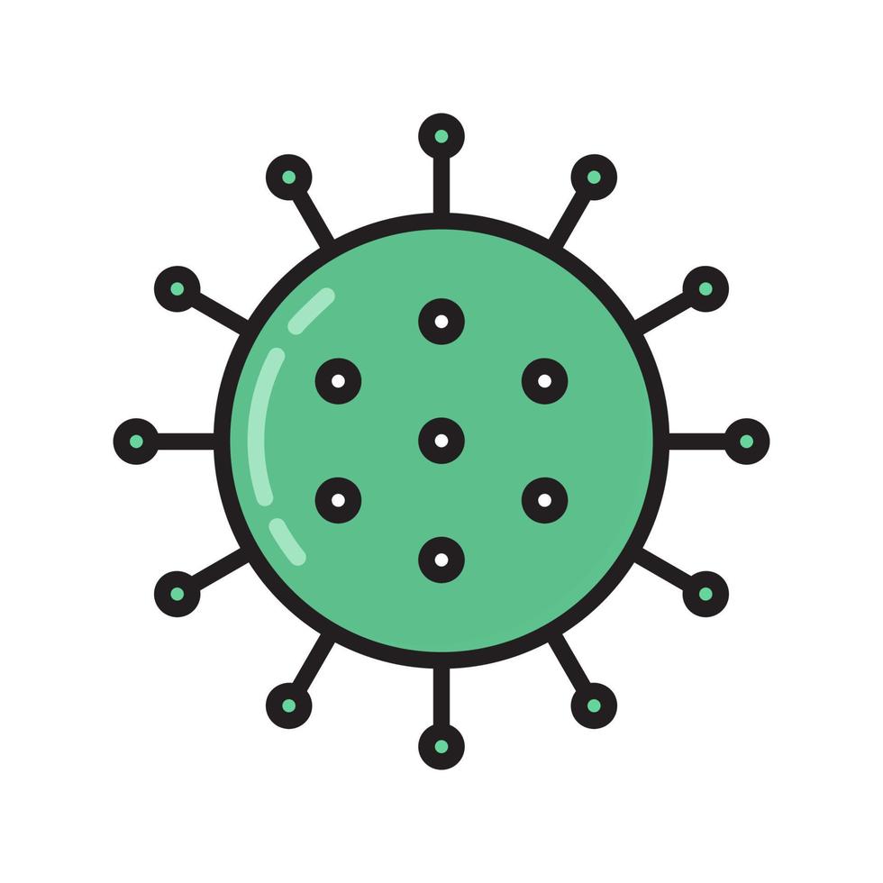 vettore icona virus in stile contorno. attacco batteriologico. la virologia è un simbolo per un sito web medico e scientifico.