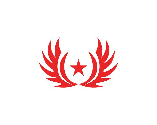 Icone del modello di app logo e simboli di ali vettore