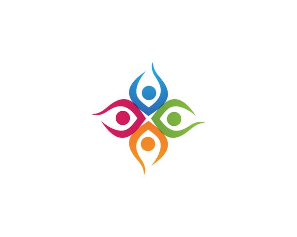 Icone del modello logo e simboli di persone di comunità vettore