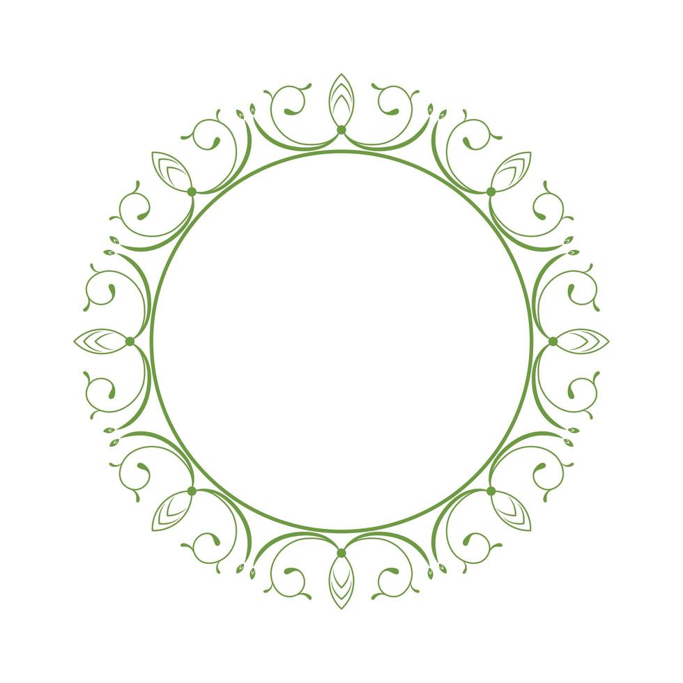 cornice monogramma verde vettore