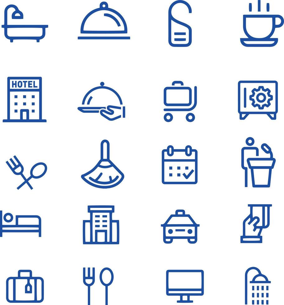 disegno vettoriale delle icone dei servizi alberghieri