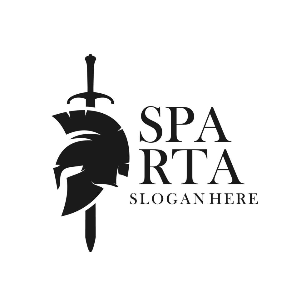 guerriero spartano logo modello disegno vettoriale, emblema, concetto di design, simbolo creativo, icona vettore