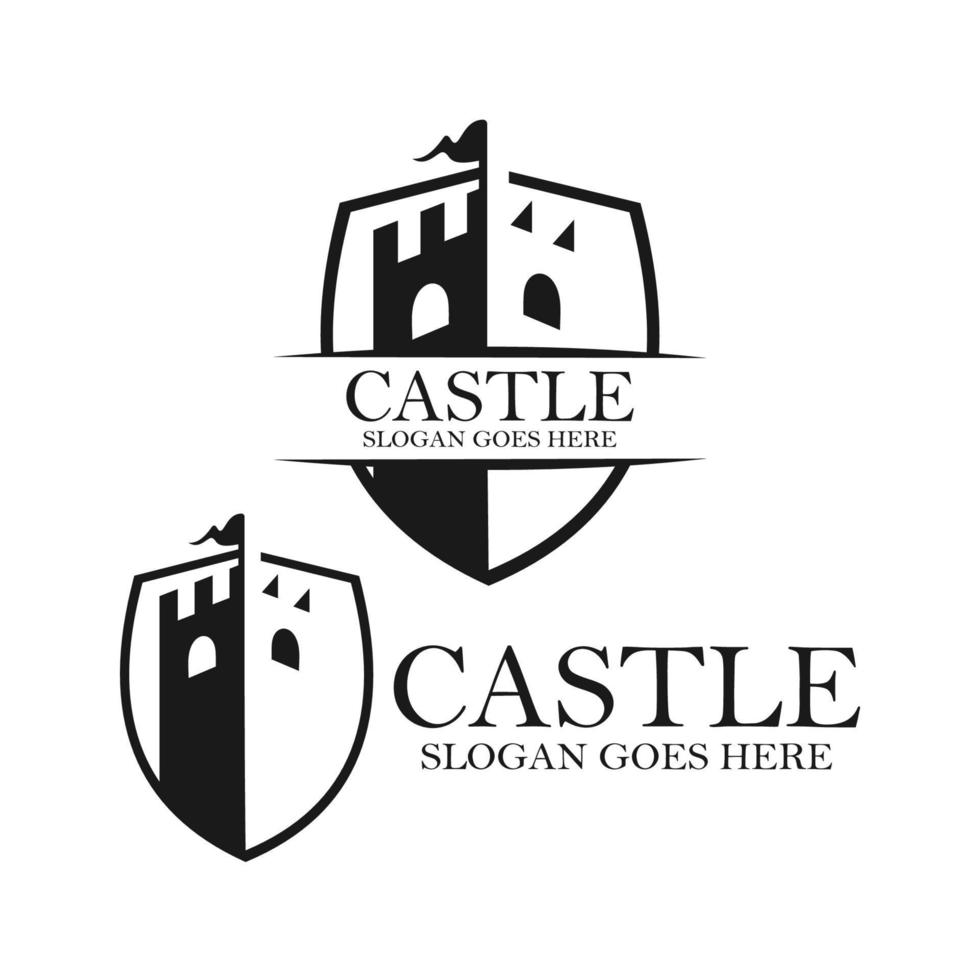 castello logo icona design template.vector illustrazione vettore