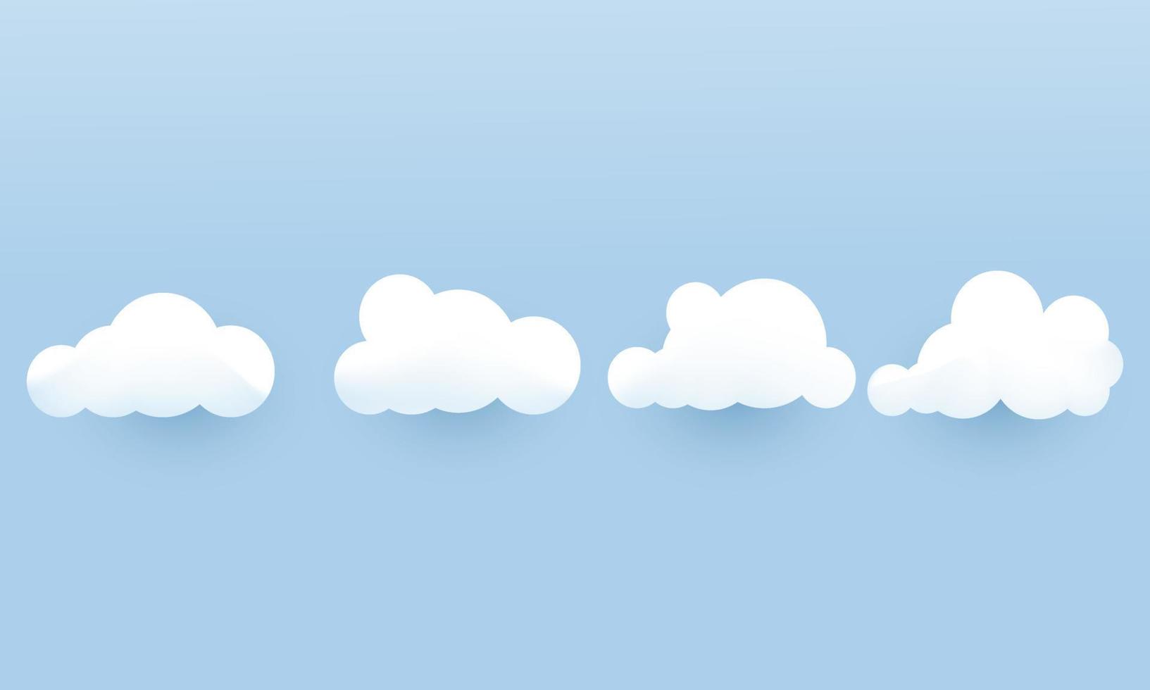 nuvole bianche creative 3d realistiche impostate isolate su vettore