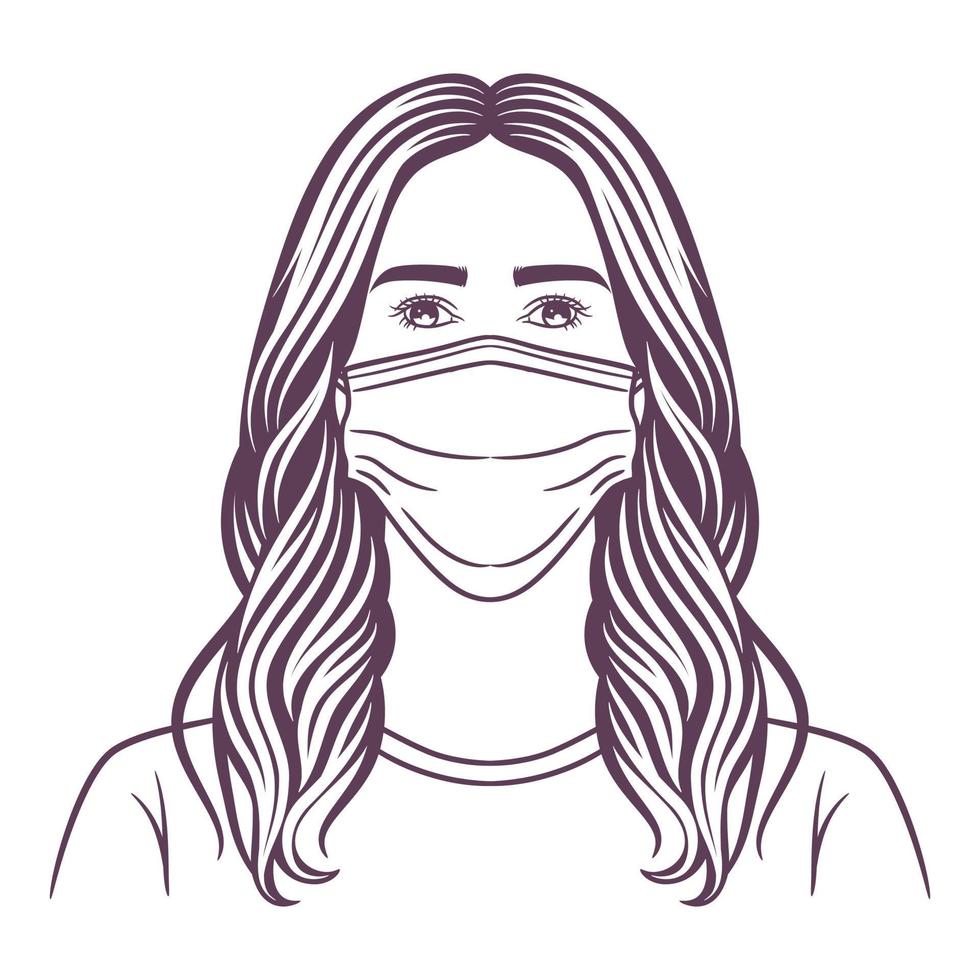 maschera protettiva per donne contro il virus vettore