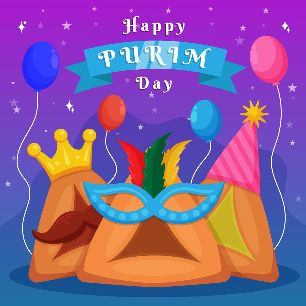 concetto di festival di purim vettore