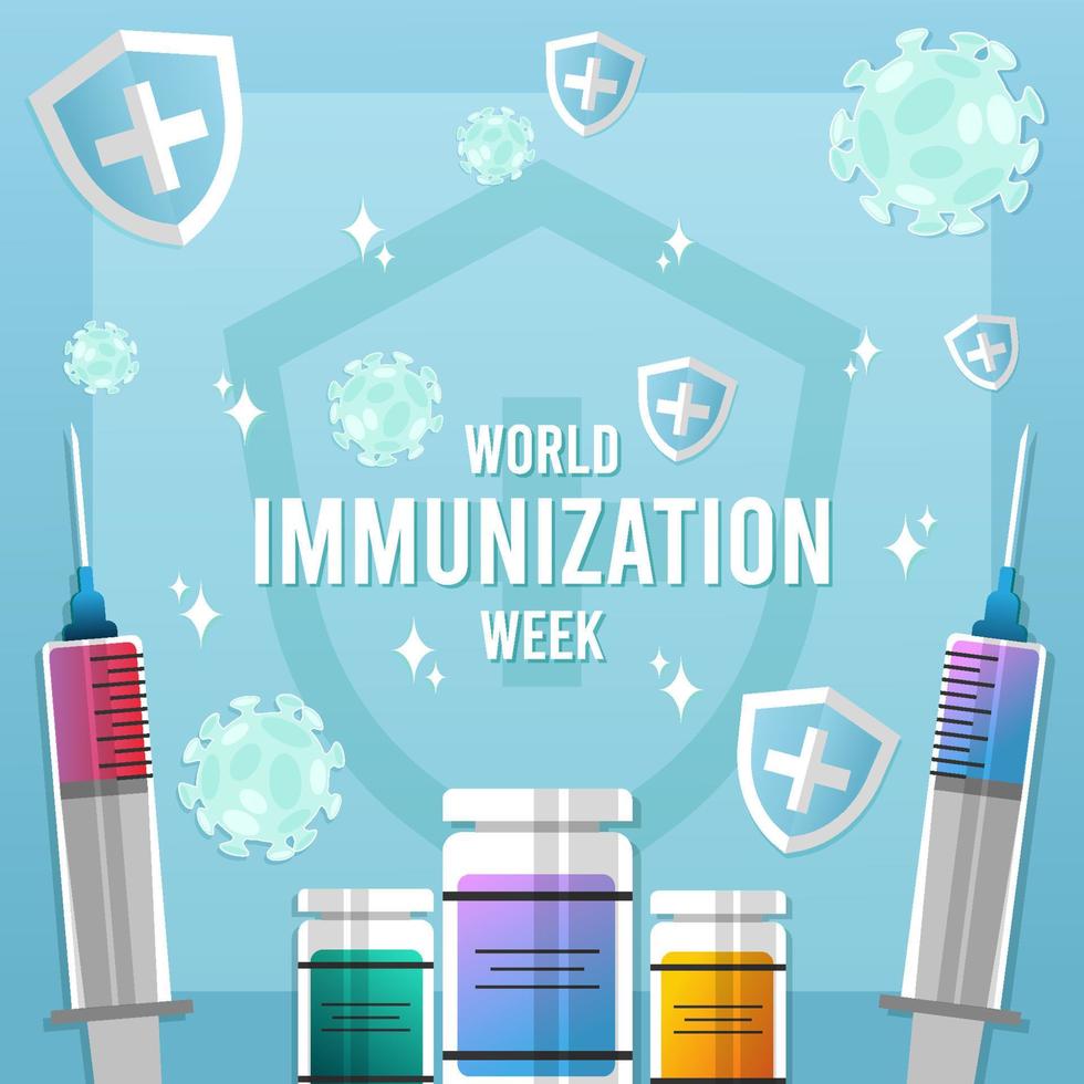 sfondo della settimana mondiale dell'immunizzazione vettore