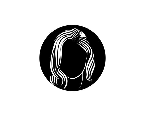 capelli donna e viso logo e simboli vettore