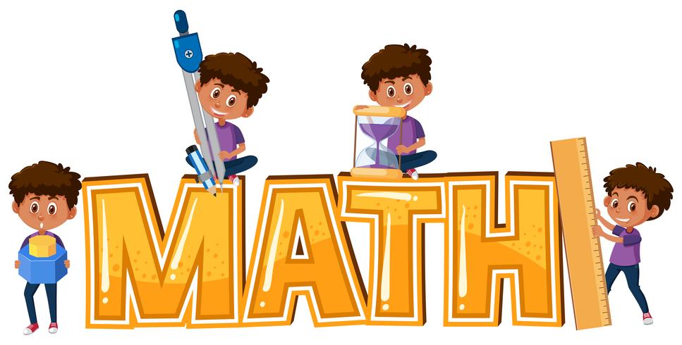 Icona di Kid and Math vettore