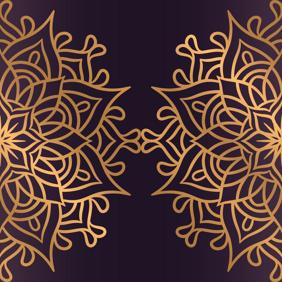 sfondo mandala di lusso con arabeschi dorati vettore