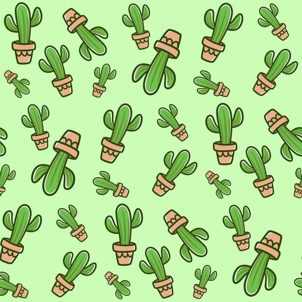 Fondo senza cuciture del modello di vettore del cactus sveglio