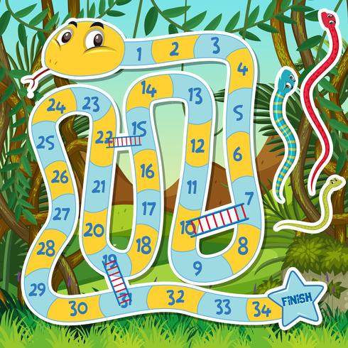 Modello di gioco Snake ladder vettore