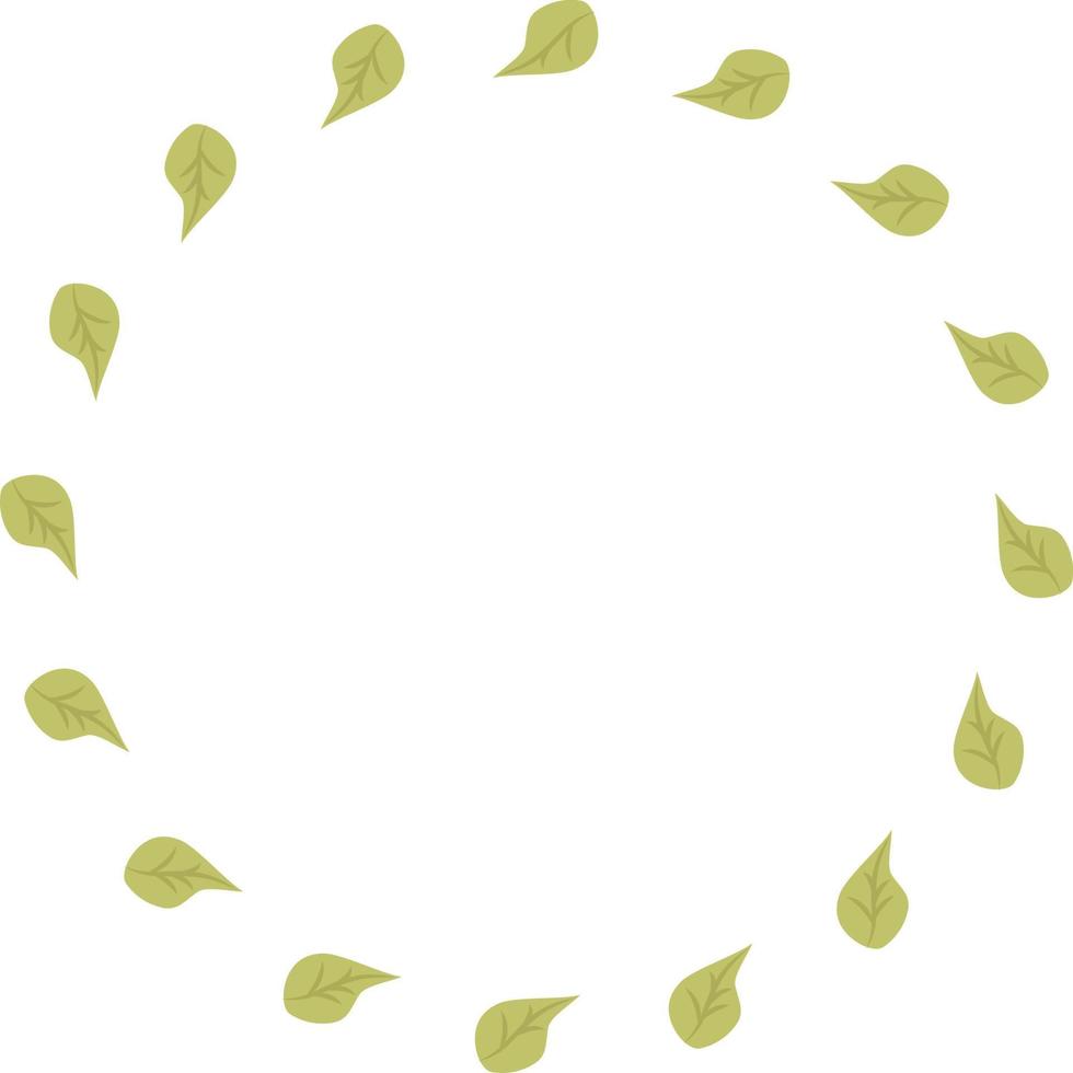 cornice rotonda fatta di foglie. illustrazione vettoriale. decorazione vegetale botanica per il design e l'arredamento vettore