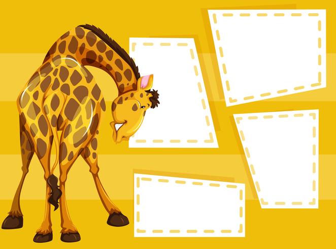 Giraffa sul modello di nota vettore