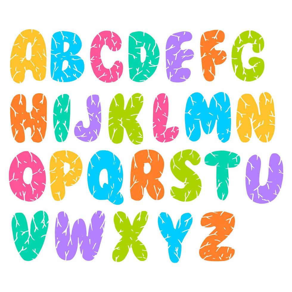 carattere divertente doodle disegnato a mano. set di alfabeto carino schizzo. illustrazione vettoriale per riviste, stampe, poster web, tipografia disegnata a mano ecc.