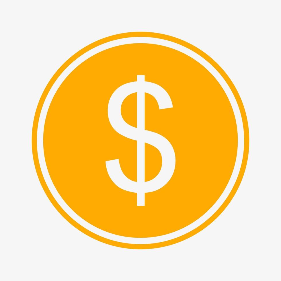 icona del dollaro. simbolo di valuta americana. illustrazione vettoriale. moneta usd vettore