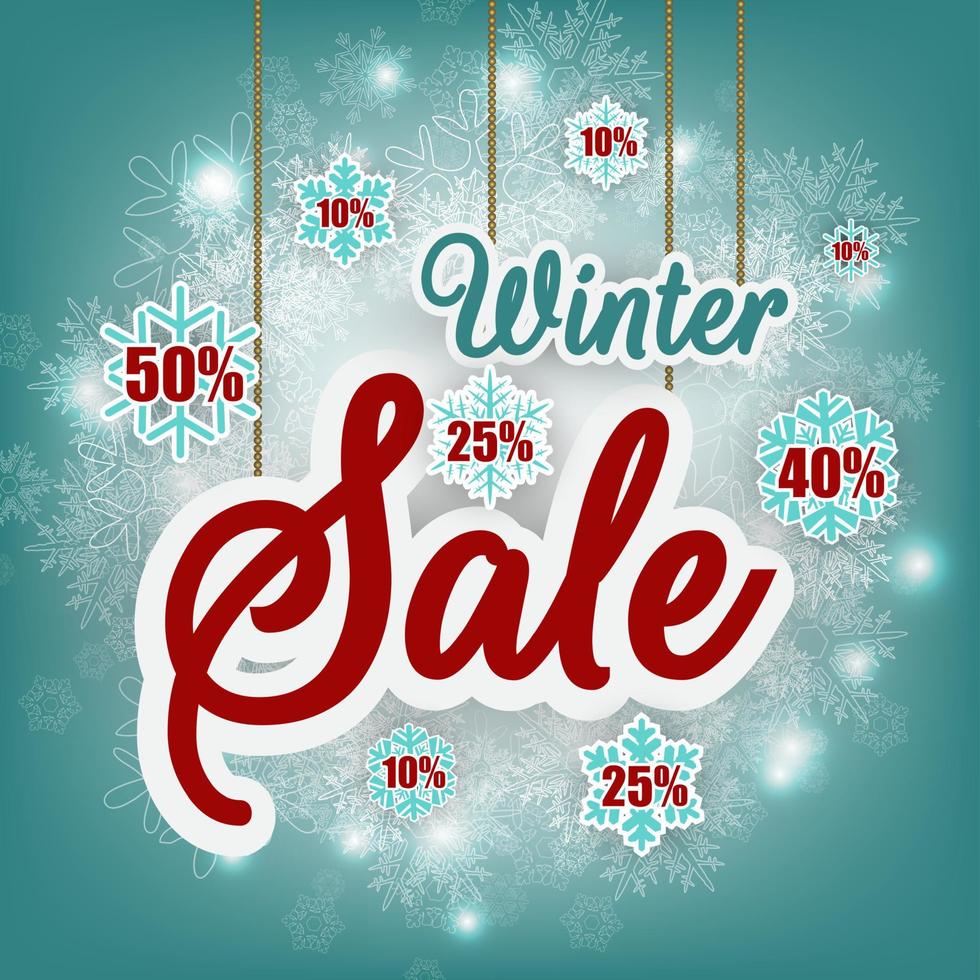 banner di sfondo di vendita invernale e discount.vector vettore