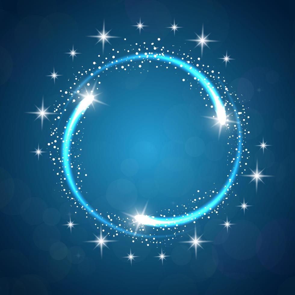 scintilla sfondo blu con stelle round frame.vector vettore