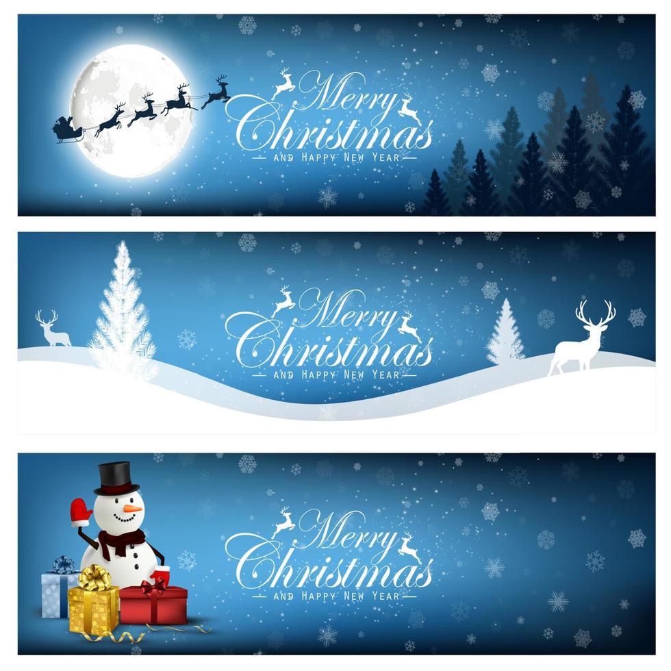 set di buon natale, banner design sfondo vettoriale