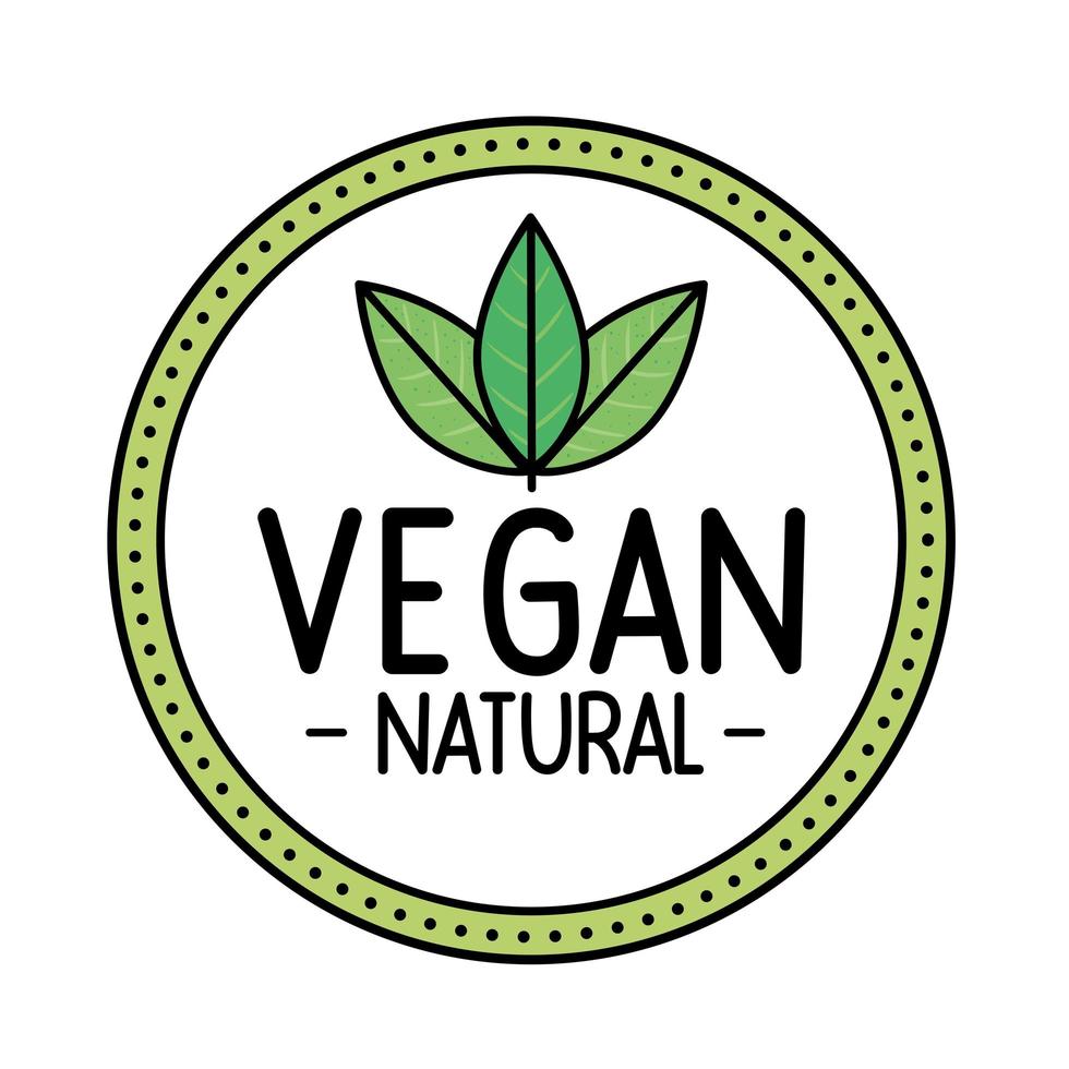 vegan naturale in cornice rotonda vettore