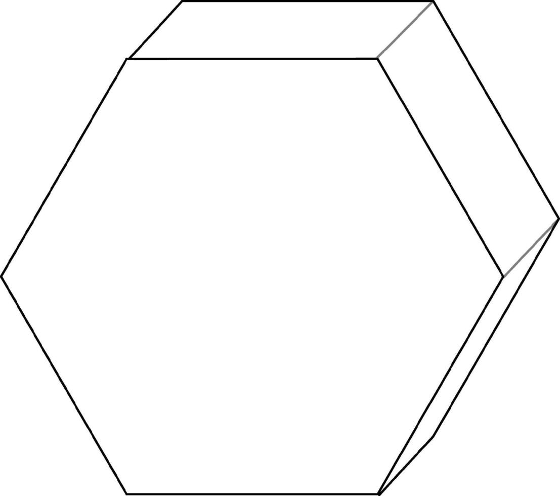 contorno di doodle di forma 3d pentagono per la colorazione vettore