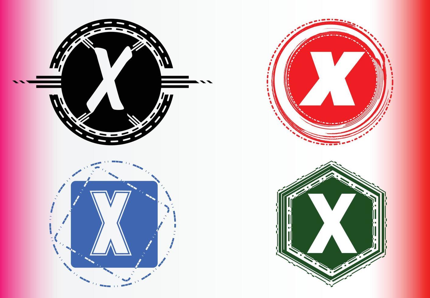 pacchetto di modelli di design con logo e icone letterx vettore