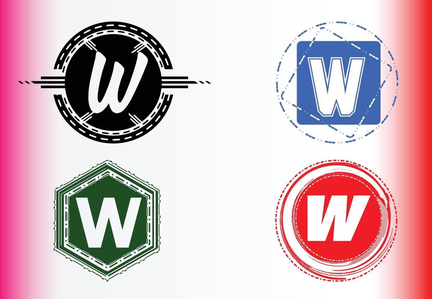pacchetto di modelli di logo e icona di letterw vettore