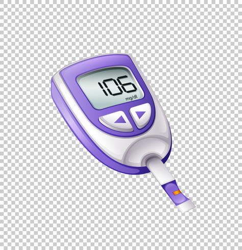 Kit di test del diabete su sfondo trasparente vettore