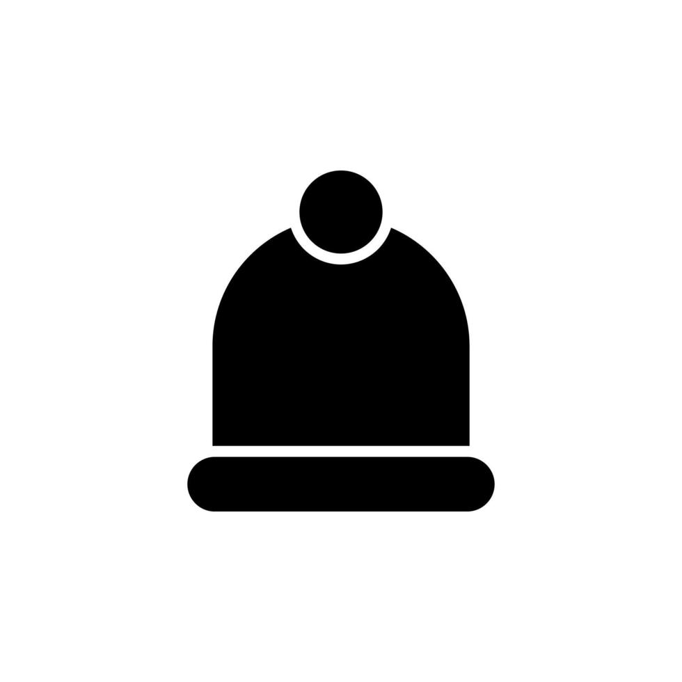 modello di logo dell'illustrazione di vettore dell'icona solida del beanie. adatto a molti scopi.
