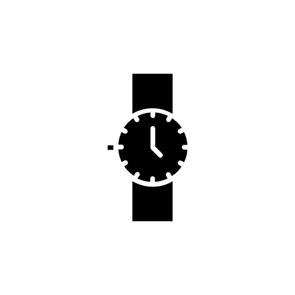 orologio, orologio da polso, orologio, tempo icona solida illustrazione vettoriale modello logo. adatto a molti scopi.