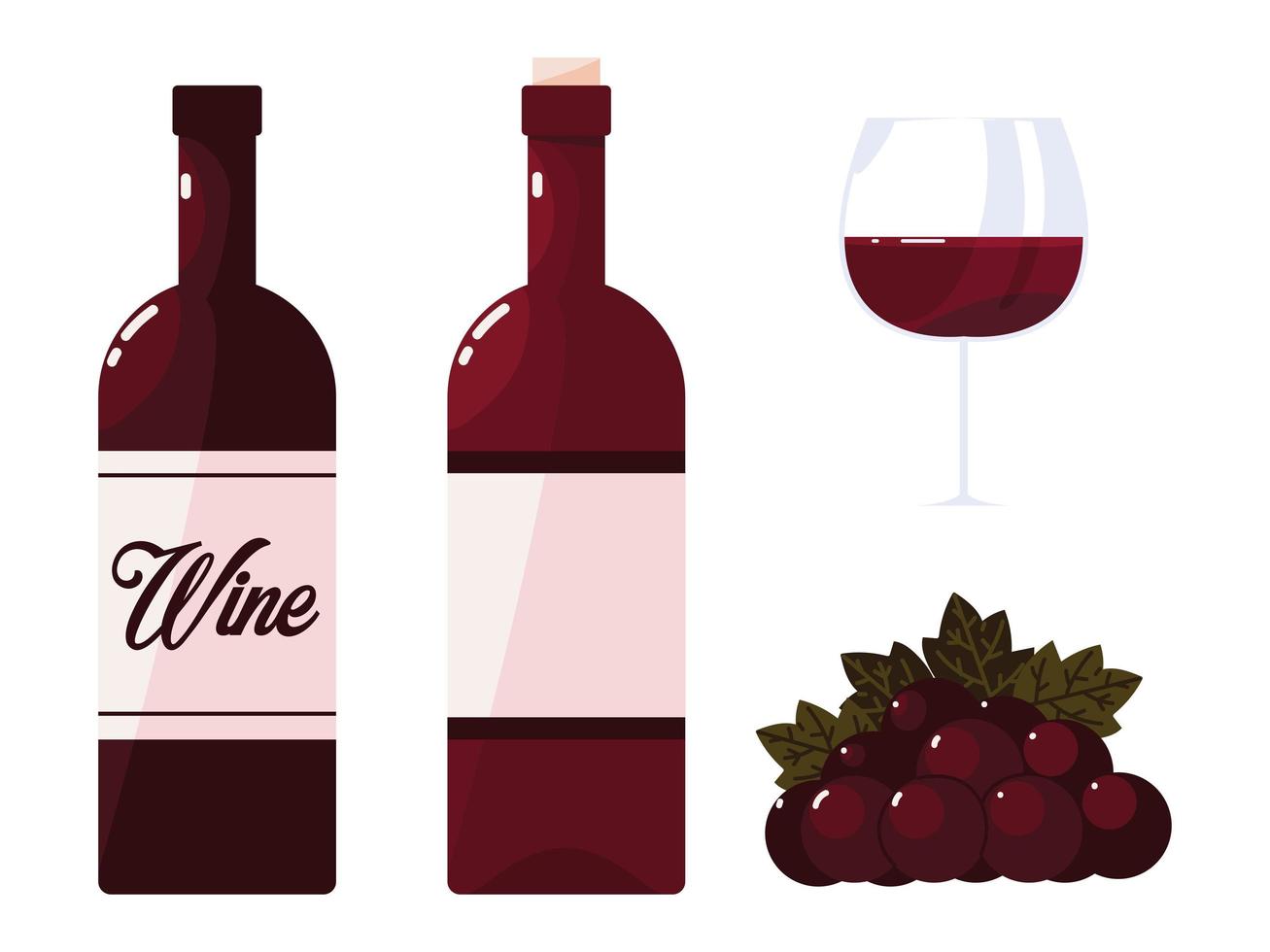 icone bottiglie di vino vettore