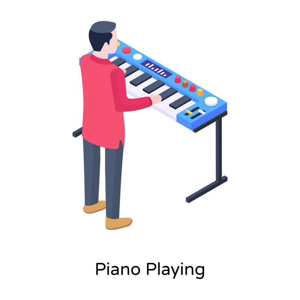 scarica un'incredibile illustrazione isometrica del pianoforte con un'offerta premium. vettore