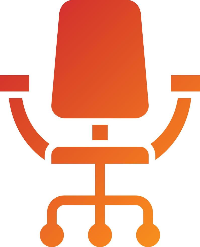 stile icona sedia da ufficio vettore