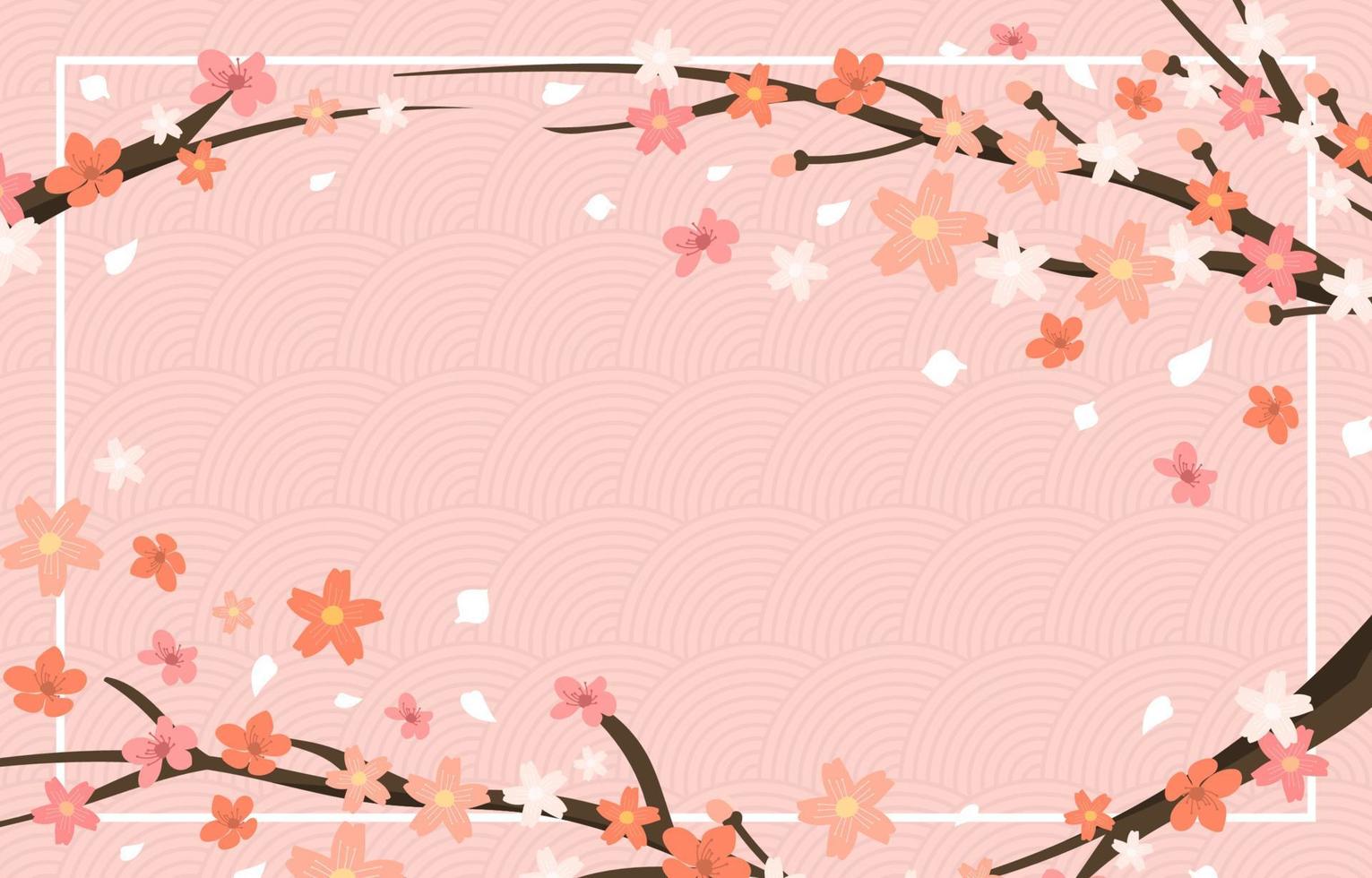 sfondo di fiori di ciliegio di primavera vettore