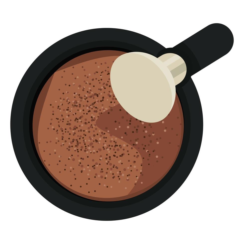 vista aerea della teiera della tazza di caffè vettore