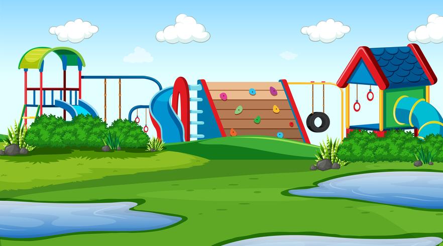 scena parco giochi all&#39;aperto vettore