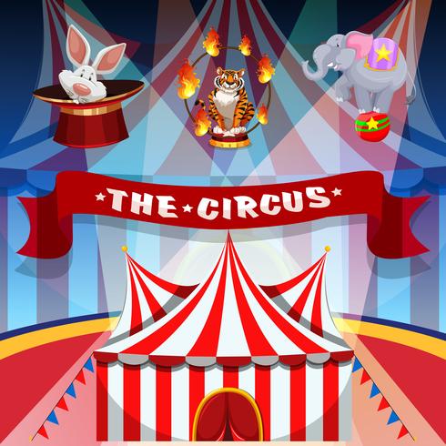 Il poster del concetto di circo vettore