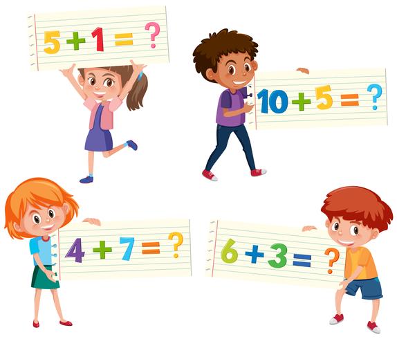 Set di carte aggiuntive di matematica vettore