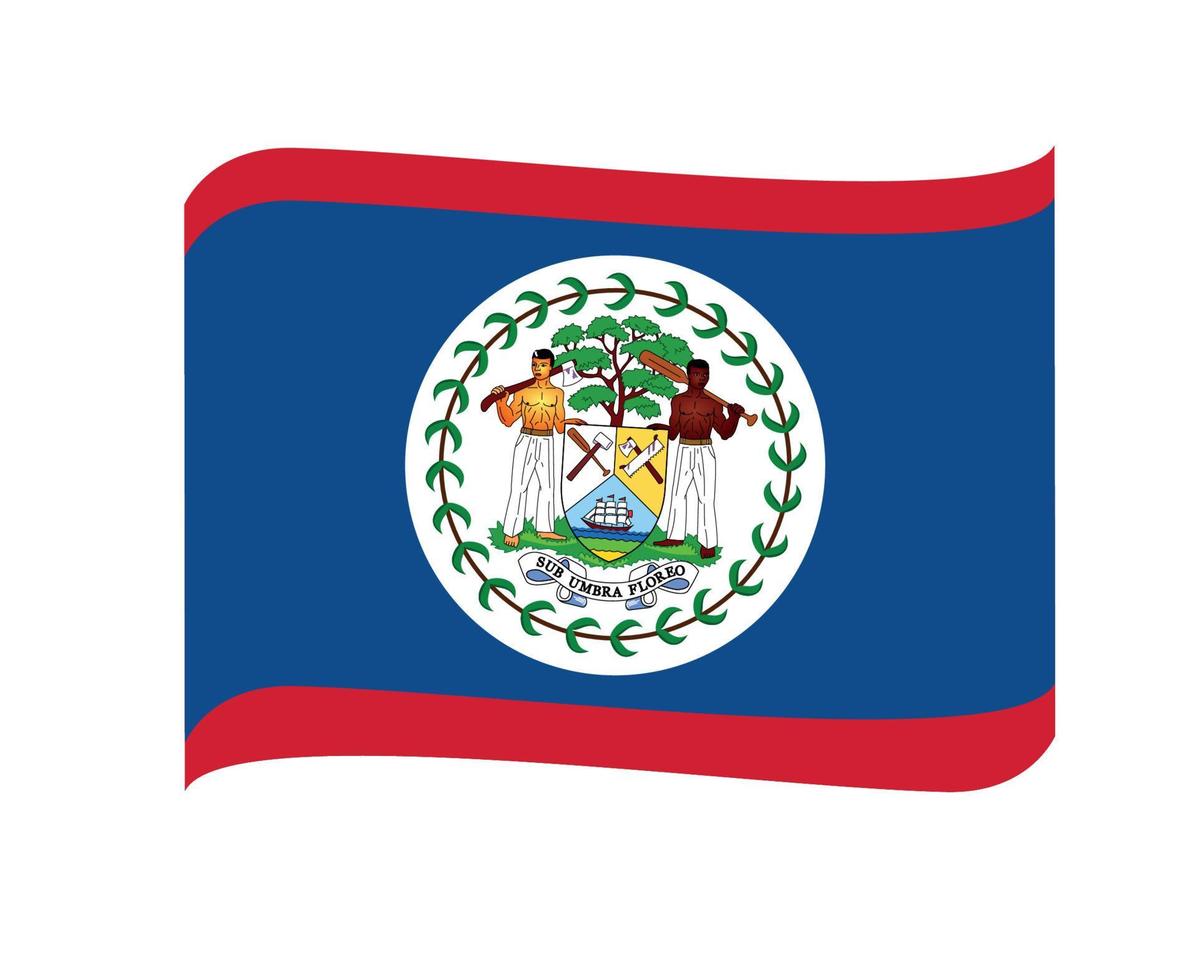 Belize bandiera nazionale asia emblema nastro icona illustrazione vettoriale elemento di design astratto