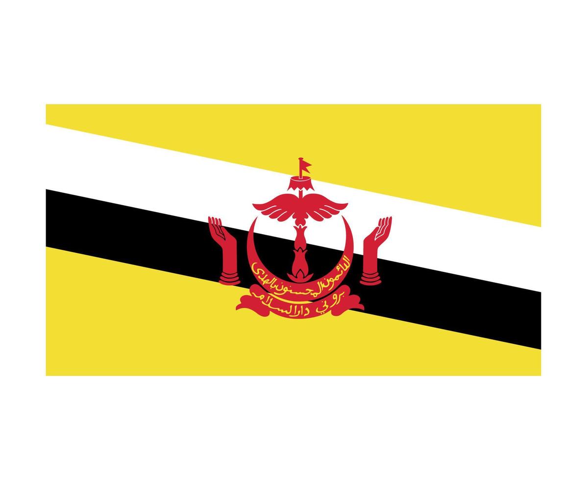 brunei bandiera nazionale asia emblema simbolo icona illustrazione vettoriale elemento di design astratto