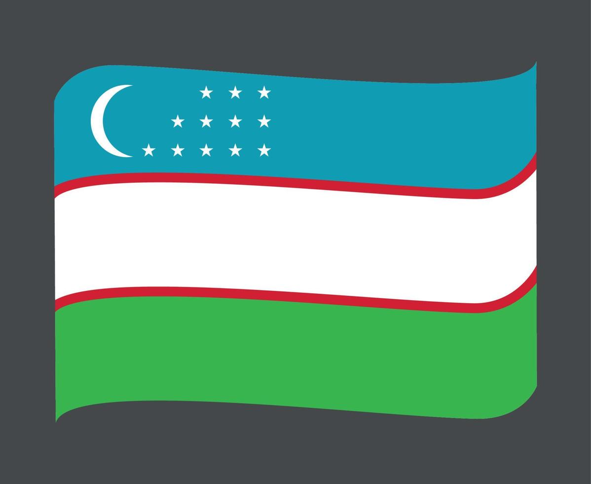uzbekistan bandiera nazionale asia emblema nastro icona illustrazione vettoriale elemento di design astratto
