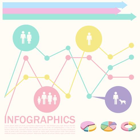 Un infochart con statistiche di persone vettore