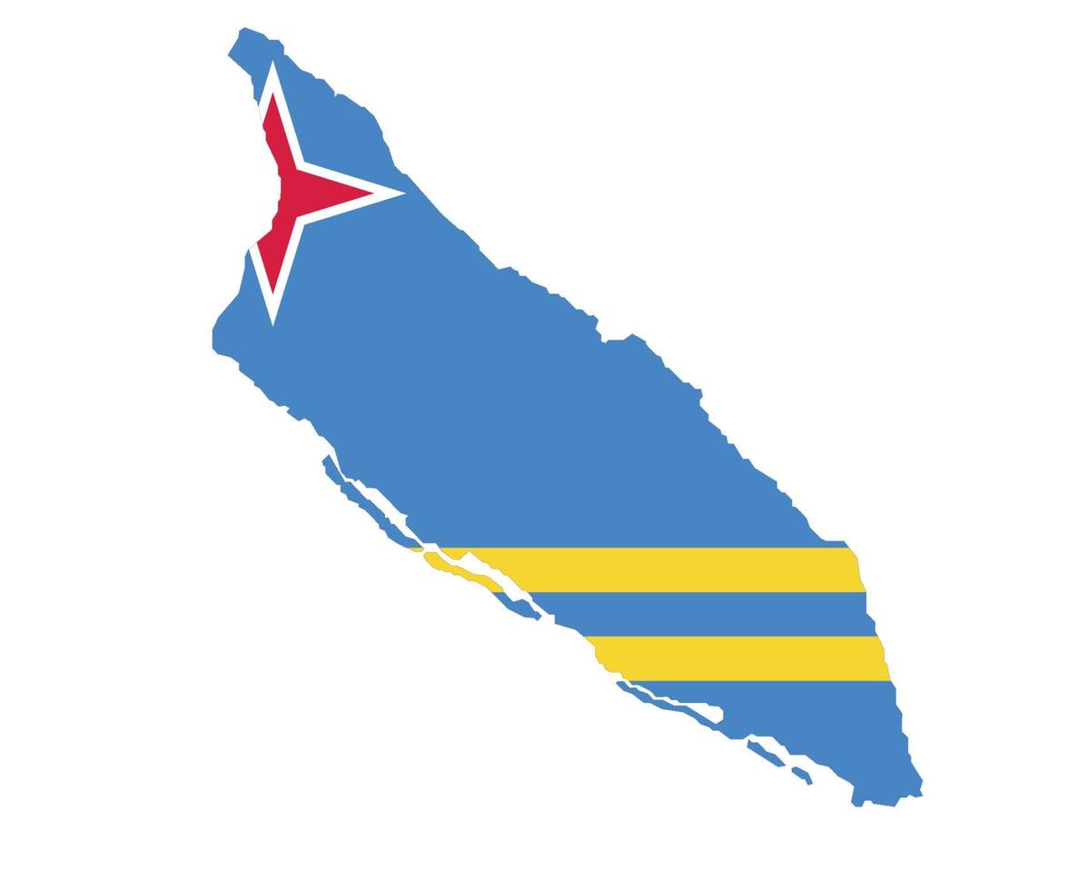 Aruba bandiera nazionale nord america emblema mappa icona illustrazione vettoriale elemento di design astratto