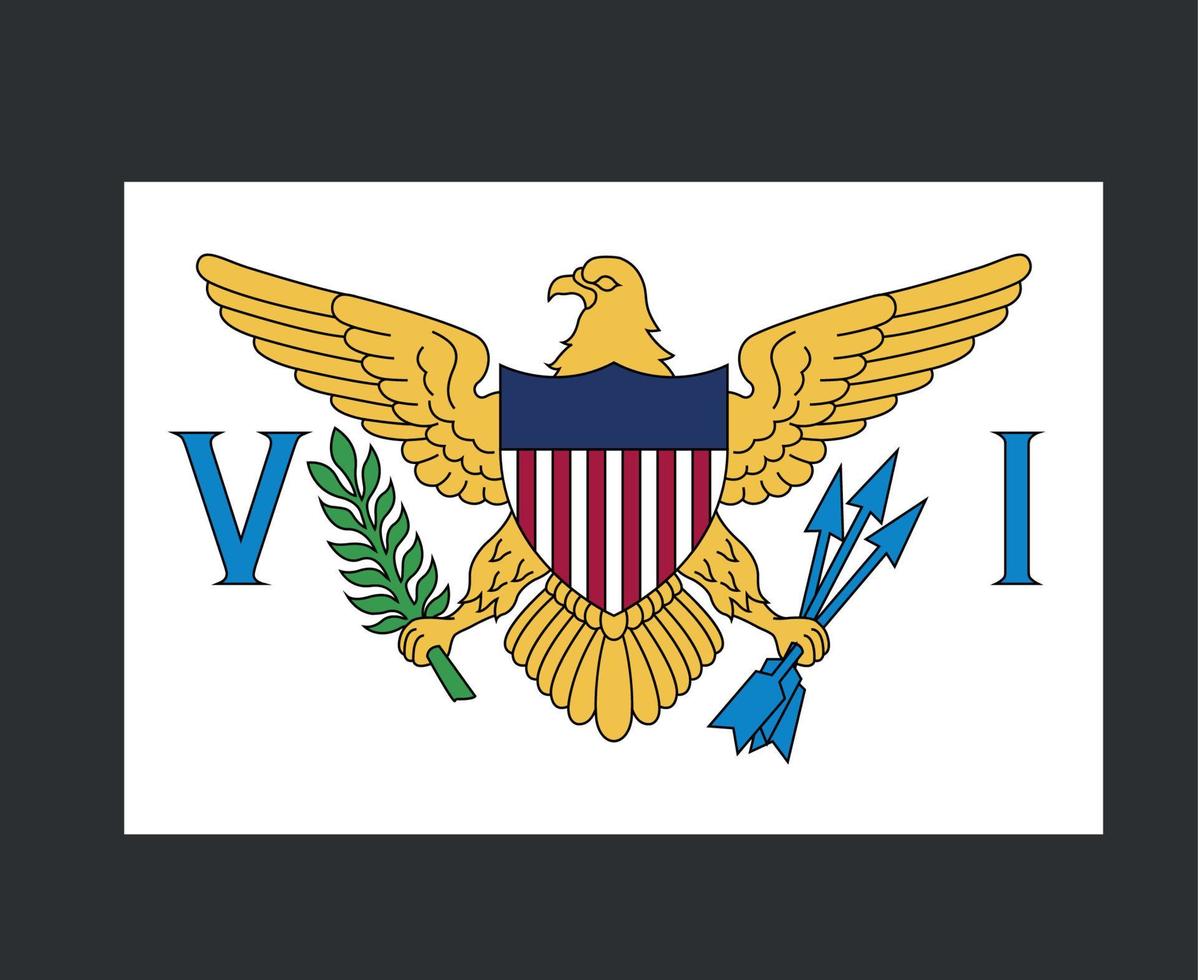 Stati Uniti Isole Vergini bandiera nazionale nord america emblema simbolo icona illustrazione vettoriale elemento di design astratto